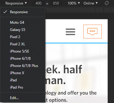 responsive design options