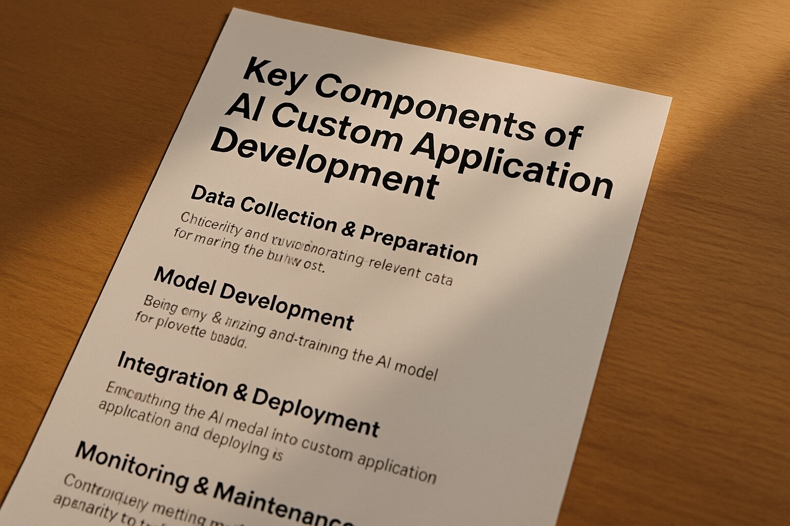 AI Custom Application Development Guide 3 Key Components of AI Custom Application Development — illustration for ai custom application development